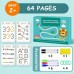 64-Page Reusable Magic Exercise Book for Youngsters - Ideal Early Childhood Educational Material, Perfect Gift for Kindergarten, Youngsters & Preschoolers - White/Blue, No Power Needed, Early Learning Tool | Interactive Learning | Wipeable Surface