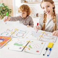 64-Page Reusable Magic Exercise Book for Youngsters - Ideal Early Childhood Educational Material, Perfect Gift for Kindergarten, Youngsters & Preschoolers - White/Blue, No Power Needed, Early Learning Tool | Interactive Learning | Wipeable Surface